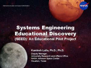 National Aeronautics and Space Administration Systems Engineering Educational