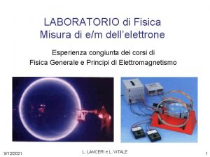 LABORATORIO di Fisica Misura di em dellelettrone Esperienza