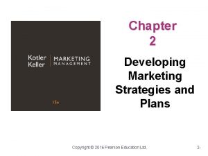 Chapter 2 Developing Marketing Strategies and Plans Copyright