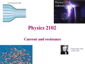 Physics 2102 Gabriela Gonzlez Physics 2102 Current and