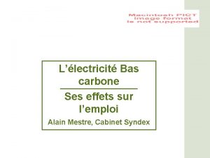 Llectricit Bas carbone Ses effets sur lemploi Alain