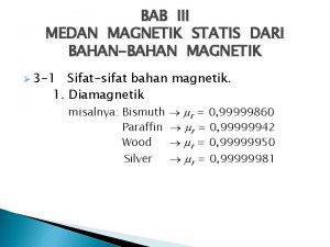 BAB III MEDAN MAGNETIK STATIS DARI BAHANBAHAN MAGNETIK