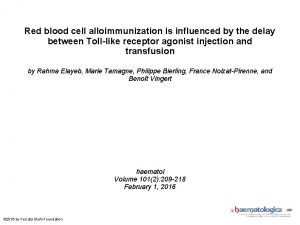 Red blood cell alloimmunization is influenced by the