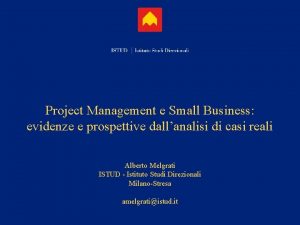 Project Management e Small Business evidenze e prospettive