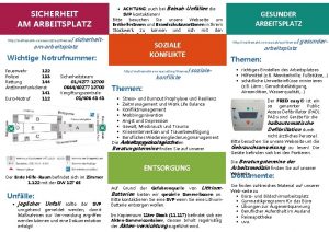 SICHERHEIT AM ARBEITSPLATZ sicherheit ACHTUNG auch bei SVP