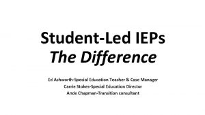 StudentLed IEPs The Difference Ed AshworthSpecial Education Teacher