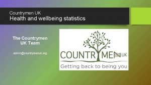 Countrymen UK Health and wellbeing statistics The Countrymen