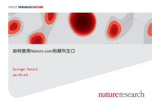Nature com Springer Nature 2017 10 1 Nature