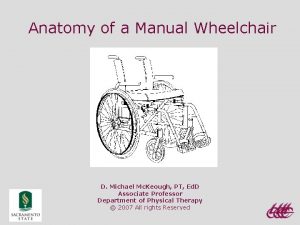 Anatomy of a Manual Wheelchair D Michael Mc