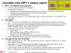 Versatile Link WP 1 1 status report l