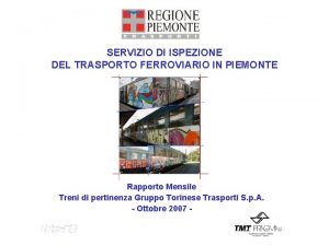 SERVIZIO DI ISPEZIONE DEL TRASPORTO FERROVIARIO IN PIEMONTE