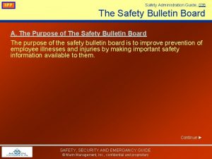 IIPP Safety Administration Guide 035 The Safety Bulletin