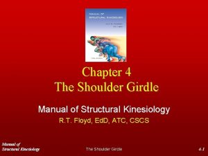 Chapter 4 The Shoulder Girdle Manual of Structural