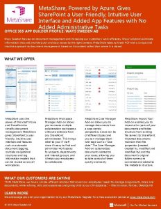 Meta Share Powered by Azure Gives Share Point