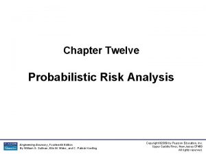 Chapter Twelve Probabilistic Risk Analysis Engineering Economy Fourteenth