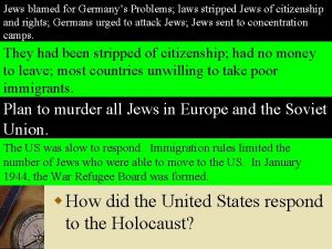 Jews blamed for Germanys Problems laws stripped Jews