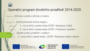 Operan program ivotnho prosted 2014 2020 Prioritn osa