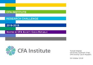 CFA INSTITUTE RESEARCH CHALLENGE 2018 2019 HOSTED BY