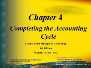 Chapter 4 Completing the Accounting Cycle Financial and