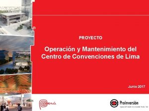 PROYECTO Operacin y Mantenimiento del Centro de Convenciones