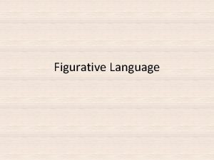 Figurative Language Figurative Language figure of speech isnt