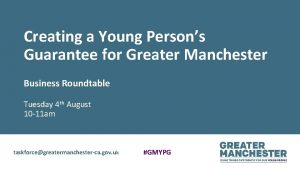 Creating a Young Persons Guarantee for Greater Manchester