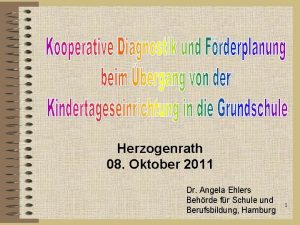 Herzogenrath 08 Oktober 2011 Dr Angela Ehlers Behrde