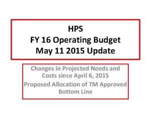 HPS FY 16 Operating Budget May 11 2015