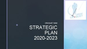 z CROQUET NSW STRATEGIC PLAN 2020 2023 INTRODUCTION