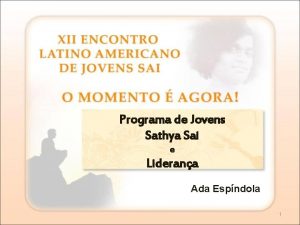 Programa de Jovens Sathya Sai e Liderana Ada