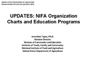 UNITED STATES DEPARTMENT OF AGRICULTURE National Institute of