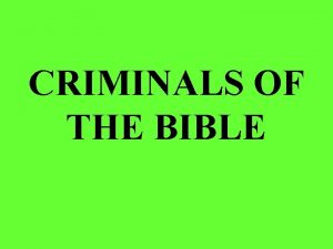 CRIMINALS OF THE BIBLE JOSEPHS BROTHERS HUMAN TRAFFICKING