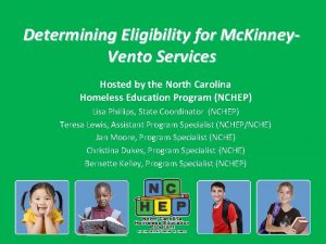 Determining Eligibility for Mc Kinney Vento Services Hosted