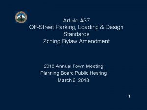 Article 37 OffStreet Parking Loading Design Standards Zoning