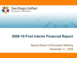 2009 10 First Interim Financial Report Special Board