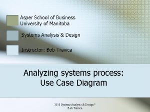 Asper School of Business University of Manitoba Systems