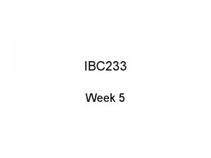 IBC 233 Week 5 Important Dates Test 1