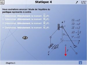 Statique 4 Nous souhaitons amorcer ltude de lquilibre