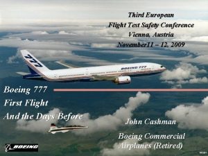 Third European Flight Test Safety Conference Vienna Austria