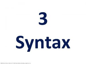 3 Syntax CMSC 331 Some material 1998 by
