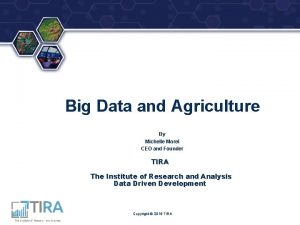 Big Data and Agriculture By Michelle Morel CEO