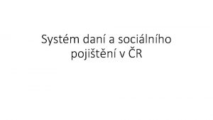 Systm dan a socilnho pojitn v R Zkladn