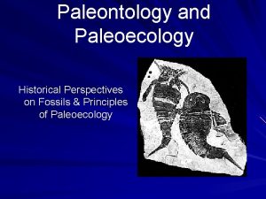 Paleontology and Paleoecology Historical Perspectives on Fossils Principles