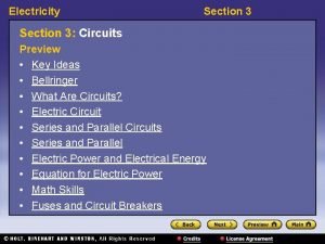 Electricity Section 3 Circuits Preview Key Ideas Bellringer