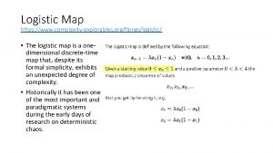 Logistic Map https www complexityexplorables orgflongslogistic The logistic