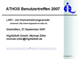 ATHOS Benutzertreffen 2007 LAPI ein Harmonisierungsansatz download http