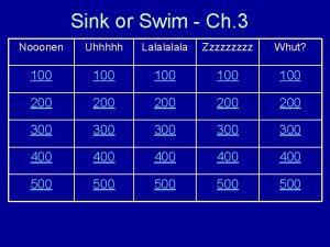 Sink or Swim Ch 3 Nooonen Uhhhhh Lalala