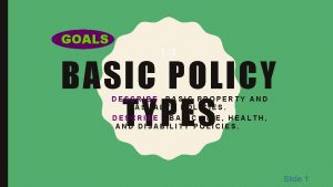 GOALS 1 2 BASIC POLICY TYPES DESCRIBE BASIC