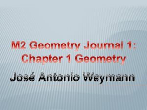 Jos Antonio Weymann POINT LINE AND PLANE Point