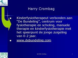 Harry Crombag n n Kinderfysiotherapeut verbonden aan De